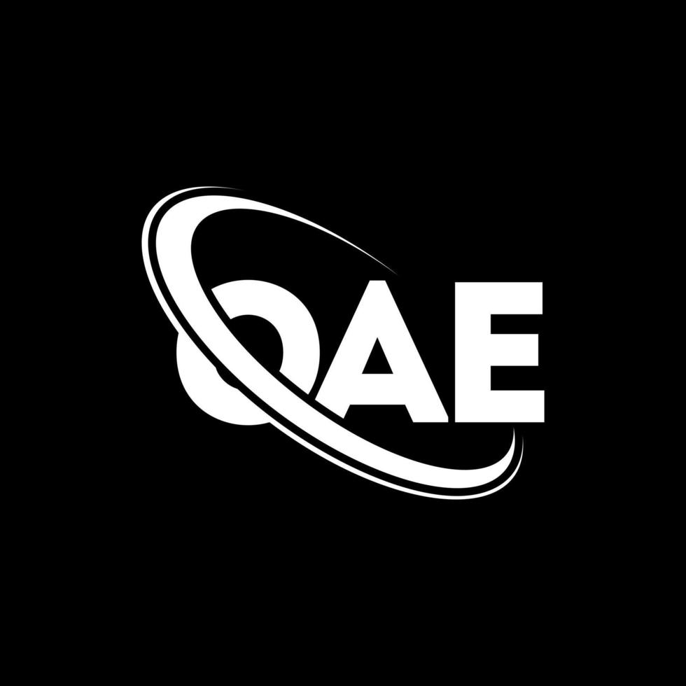 logo oae. oae lettre. création de logo de lettre oae. initiales logo oae liées avec un cercle et un logo monogramme majuscule. typographie oae pour la marque technologique, commerciale et immobilière. vecteur