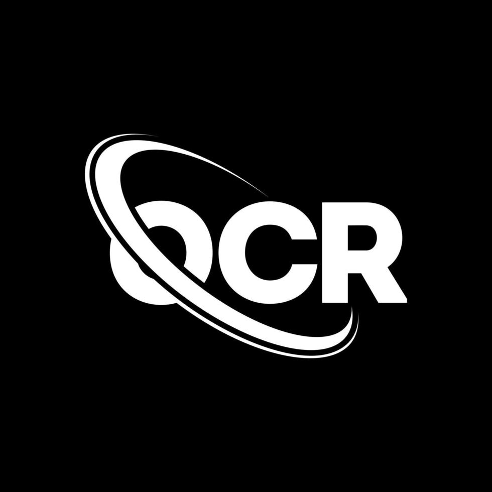 logo ocr. lettre ocr. création de logo de lettre ocr. initiales logo ocr liées avec un cercle et un logo monogramme majuscule. typographie ocr pour la technologie, les affaires et la marque immobilière. vecteur