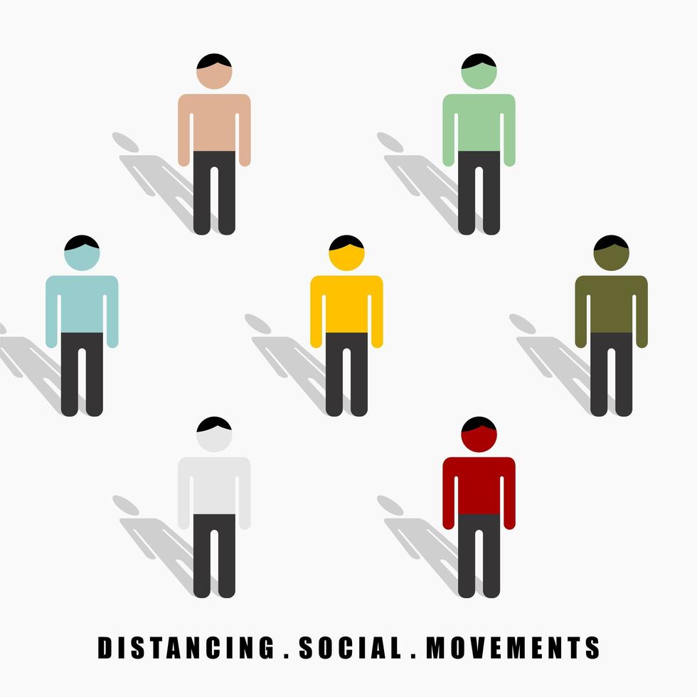 l'éloignement des mouvements sociaux entre les hommes colorés vecteur