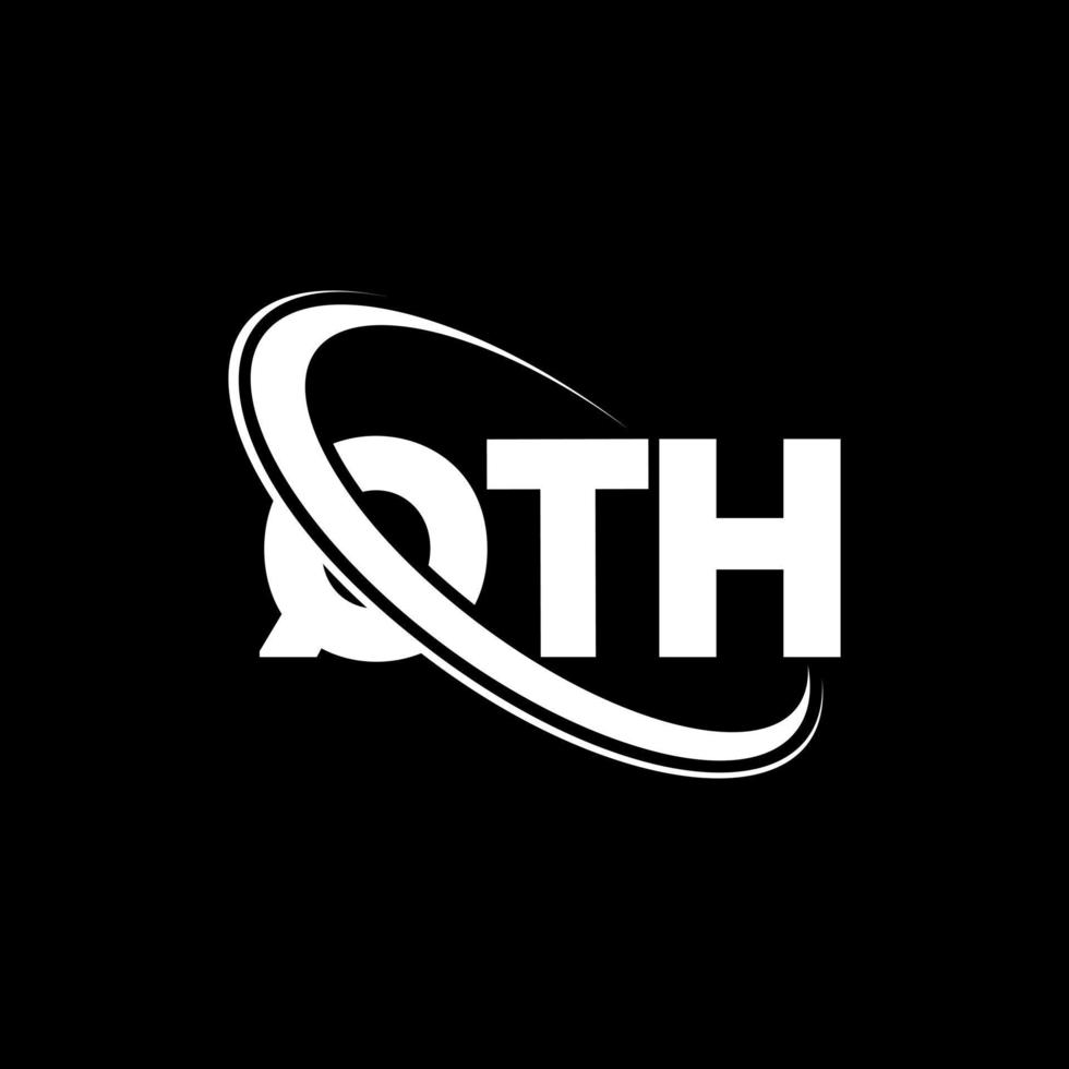 qème logo. qième lettre. création de logo de lettre qth. initiales logo qth liées avec un cercle et un logo monogramme majuscule. typographie qth pour la marque technologique, commerciale et immobilière. vecteur