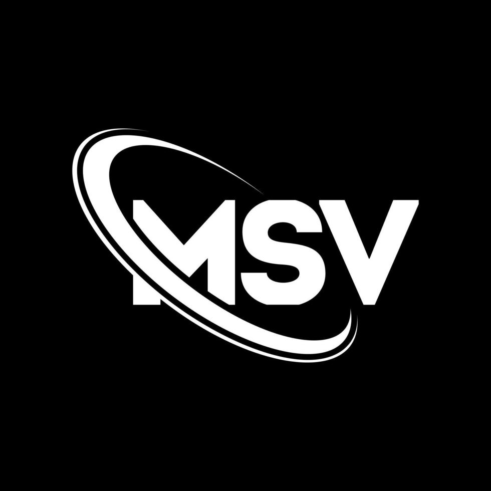 logo MSV. lettre msv. création de logo de lettre msv. initiales logo msv liées avec un cercle et un logo monogramme majuscule. typographie msv pour la technologie, les affaires et la marque immobilière. vecteur