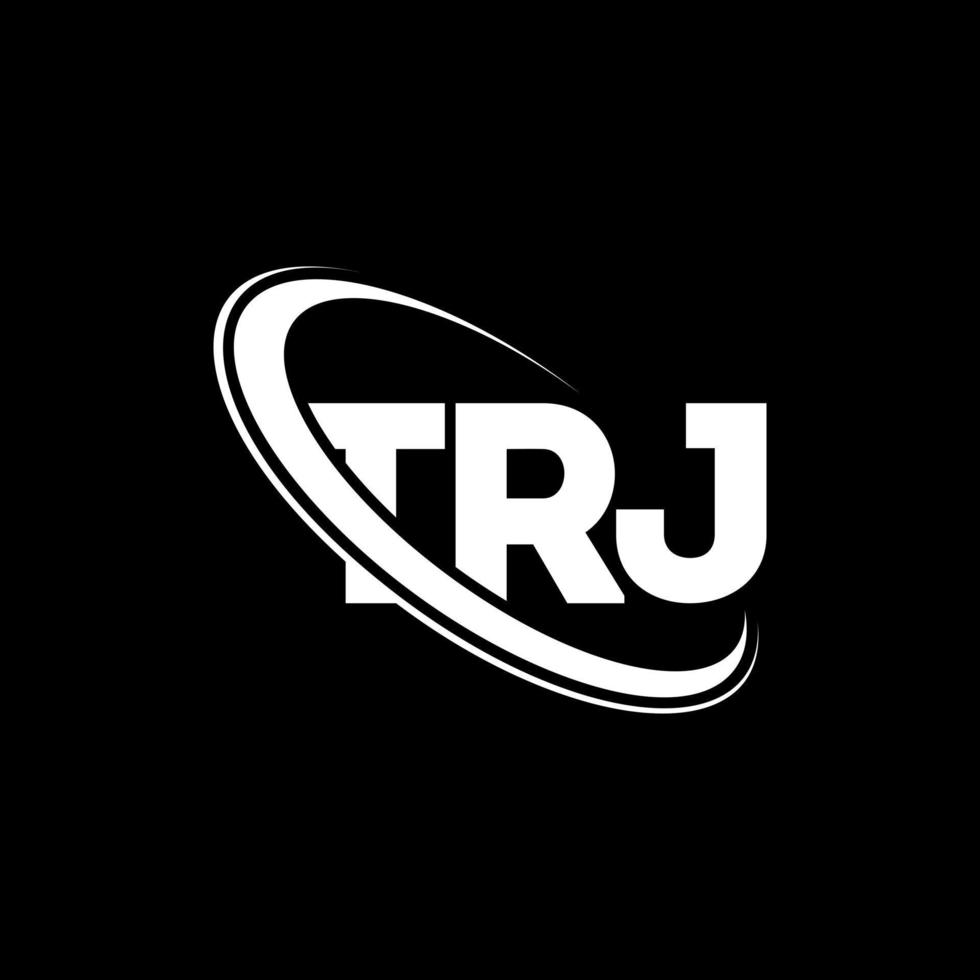 logo trj. lettre trj. création de logo de lettre trj. initiales logo trj liées avec un cercle et un logo monogramme majuscule. typographie trj pour la technologie, les affaires et la marque immobilière. vecteur