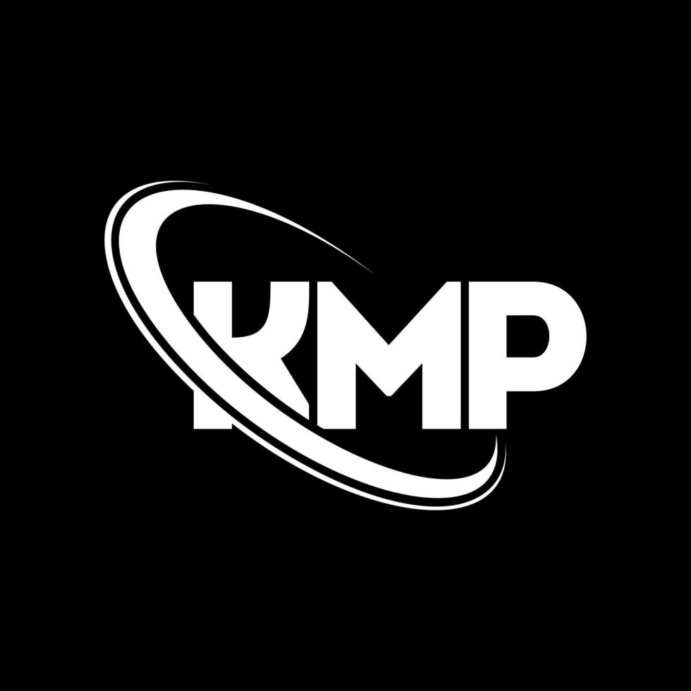 logo kmp. lettre kmp. création de logo de lettre kmp. initiales logo kmp liées par un cercle et un logo monogramme majuscule. typographie kmp pour la technologie, les affaires et la marque immobilière. vecteur