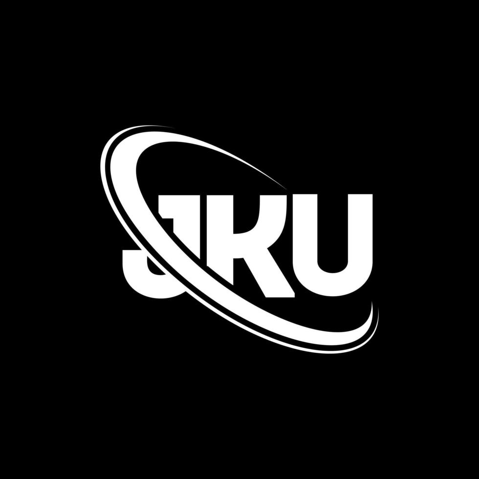 logo jku. lettre jku. création de logo de lettre jku. initiales logo jku liées avec un cercle et un logo monogramme majuscule. typographie jku pour la technologie, les affaires et la marque immobilière. vecteur