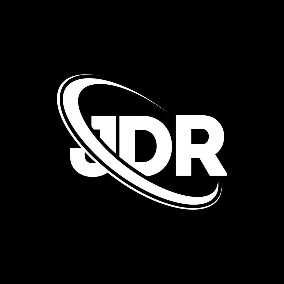 logo JDR. lettre jdr. création de logo de lettre jdr. initiales logo jdr liées par un cercle et un logo monogramme majuscule. typographie jdr pour la marque technologique, commerciale et immobilière. vecteur