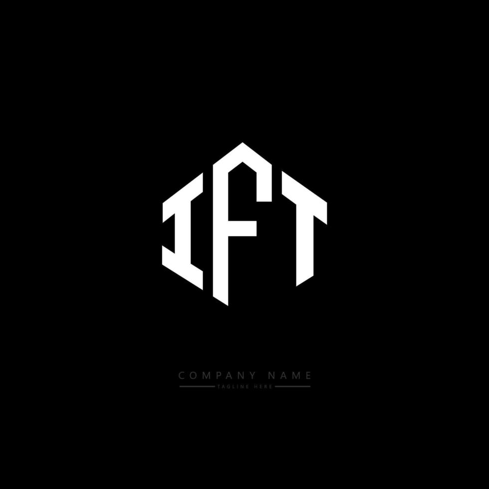 création de logo de lettre ift avec forme de polygone. création de logo en forme de polygone et de cube ift. modèle de logo vectoriel hexagone ift couleurs blanches et noires. monogramme ift, logo d'entreprise et immobilier.