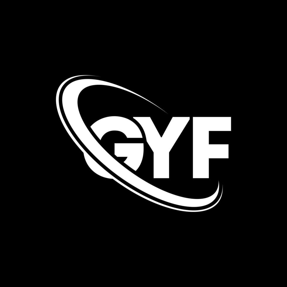 logo gyf. lettre de gyf. création de logo de lettre gyf. initiales logo gyf liées avec un cercle et un logo monogramme majuscule. typographie gyf pour la technologie, les affaires et la marque immobilière. vecteur
