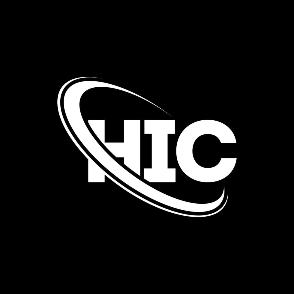 logo hic. hic lettre. création de logo de lettre hic. initiales hic logo lié avec cercle et logo monogramme majuscule. typographie hic pour la technologie, les affaires et la marque immobilière. vecteur