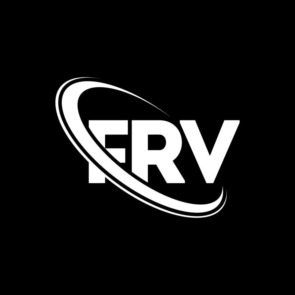 logo frv. lettre frv. création de logo de lettre frv. initiales logo frv liées avec un cercle et un logo monogramme majuscule. typographie frv pour la technologie, les affaires et la marque immobilière. vecteur