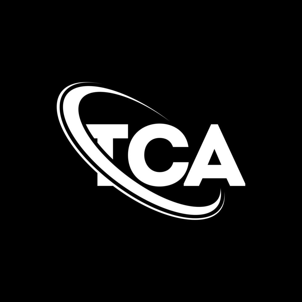 logo tca. lettre tca. création de logo de lettre tca. initiales logo tca liées par un cercle et un logo monogramme majuscule. typographie tca pour la technologie, les affaires et la marque immobilière. vecteur