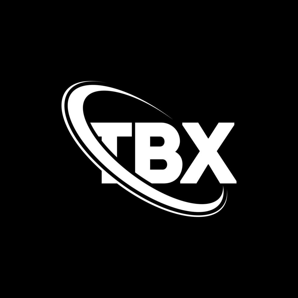 logo tbx. lettre tbx. création de logo de lettre tbx. initiales logo tbx lié avec un cercle et un logo monogramme majuscule. typographie tbx pour la technologie, les affaires et la marque immobilière. vecteur