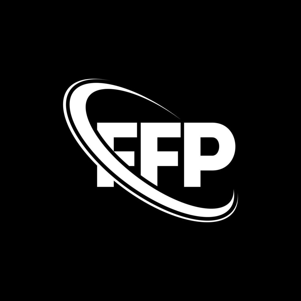 logo ffp. lettre FFP. création de logo de lettre ffp. initiales logo ffp liées par un cercle et un logo monogramme majuscule. typographie ffp pour la technologie, les affaires et la marque immobilière. vecteur