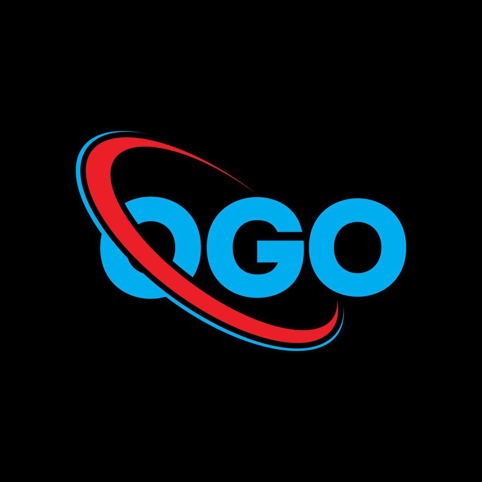 logo ogo. lettre d'ogo. création de logo de lettre ogo. initiales logo ogo liées avec un cercle et un logo monogramme majuscule. typographie ogo pour la technologie, les affaires et la marque immobilière. vecteur