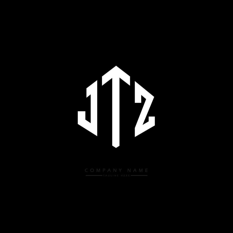 création de logo de lettre jtz avec forme de polygone. création de logo en forme de polygone et de cube jtz. modèle de logo vectoriel jtz hexagone couleurs blanches et noires. monogramme jtz, logo d'entreprise et immobilier.