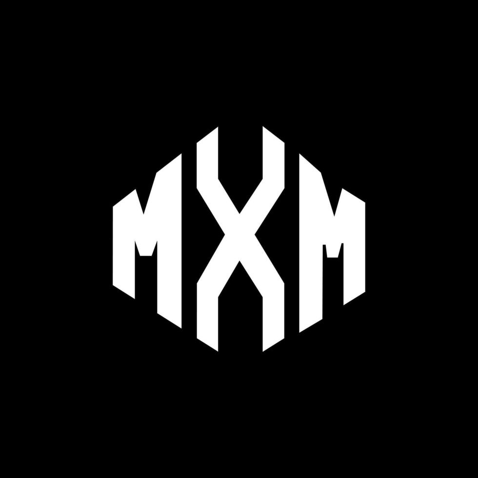 création de logo de lettre mxm avec forme de polygone. création de logo en forme de polygone et de cube mxm. modèle de logo vectoriel hexagone mxm couleurs blanches et noires. monogramme mxm, logo d'entreprise et immobilier.