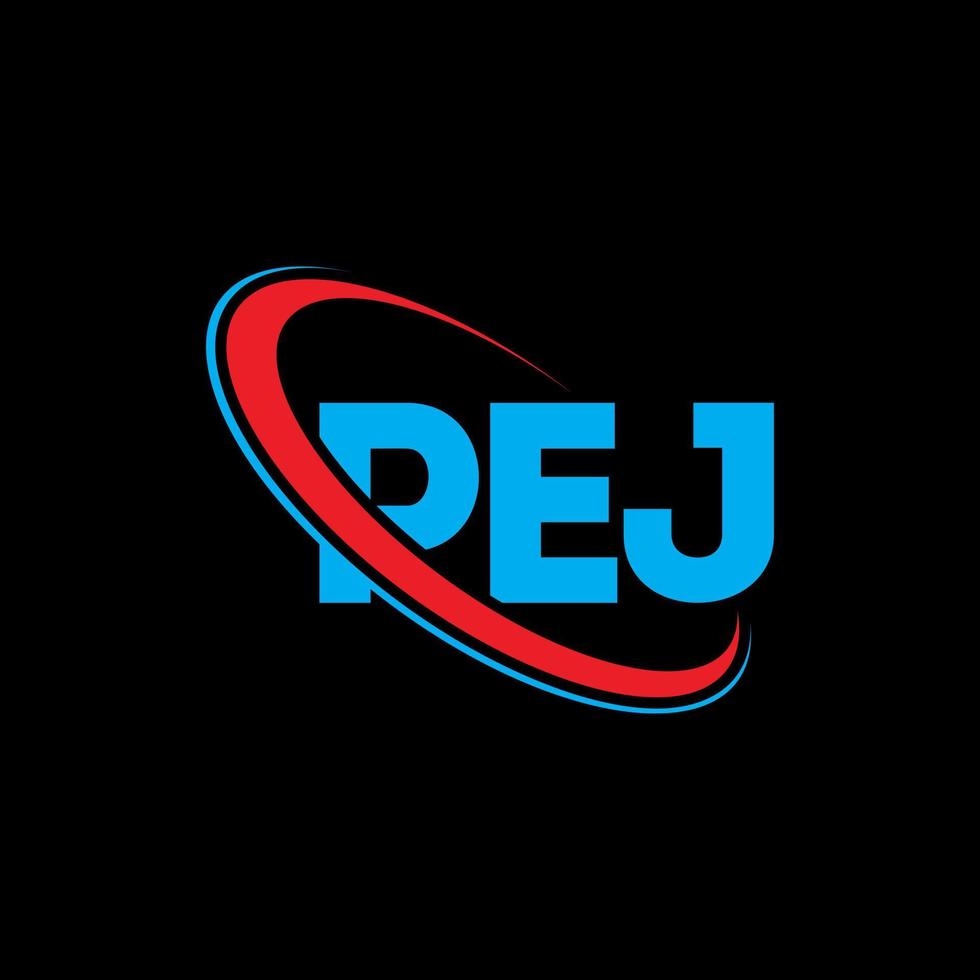 logo pej. lettre pej. création de logo de lettre pej. initiales pej logo lié avec cercle et logo monogramme majuscule. typographie pej pour la technologie, les affaires et la marque immobilière. vecteur