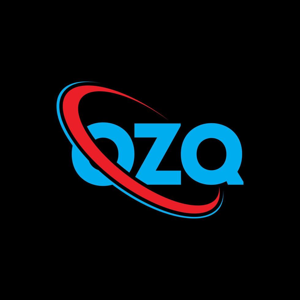 logo ozq. lettre ozq. création de logo de lettre ozq. initiales logo ozq liées avec un cercle et un logo monogramme majuscule. typographie ozq pour la marque technologique, commerciale et immobilière. vecteur