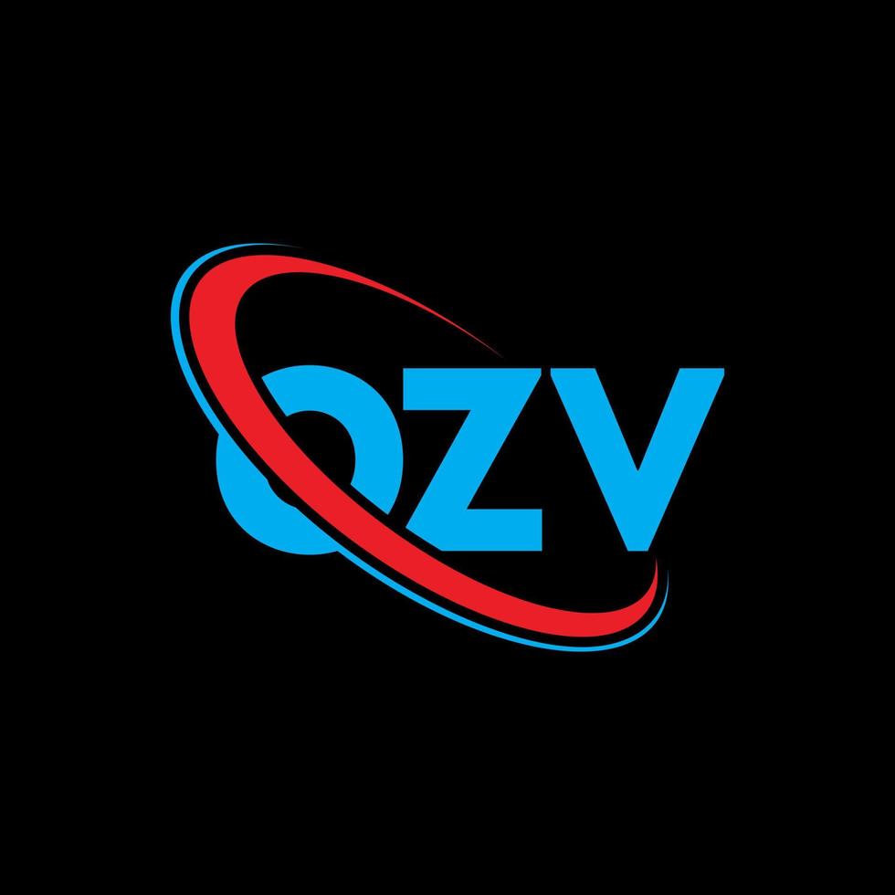 logo ozv. lettre ozv. création de logo de lettre ozv. initiales logo ozv liées avec un cercle et un logo monogramme majuscule. typographie ozv pour la technologie, les affaires et la marque immobilière. vecteur