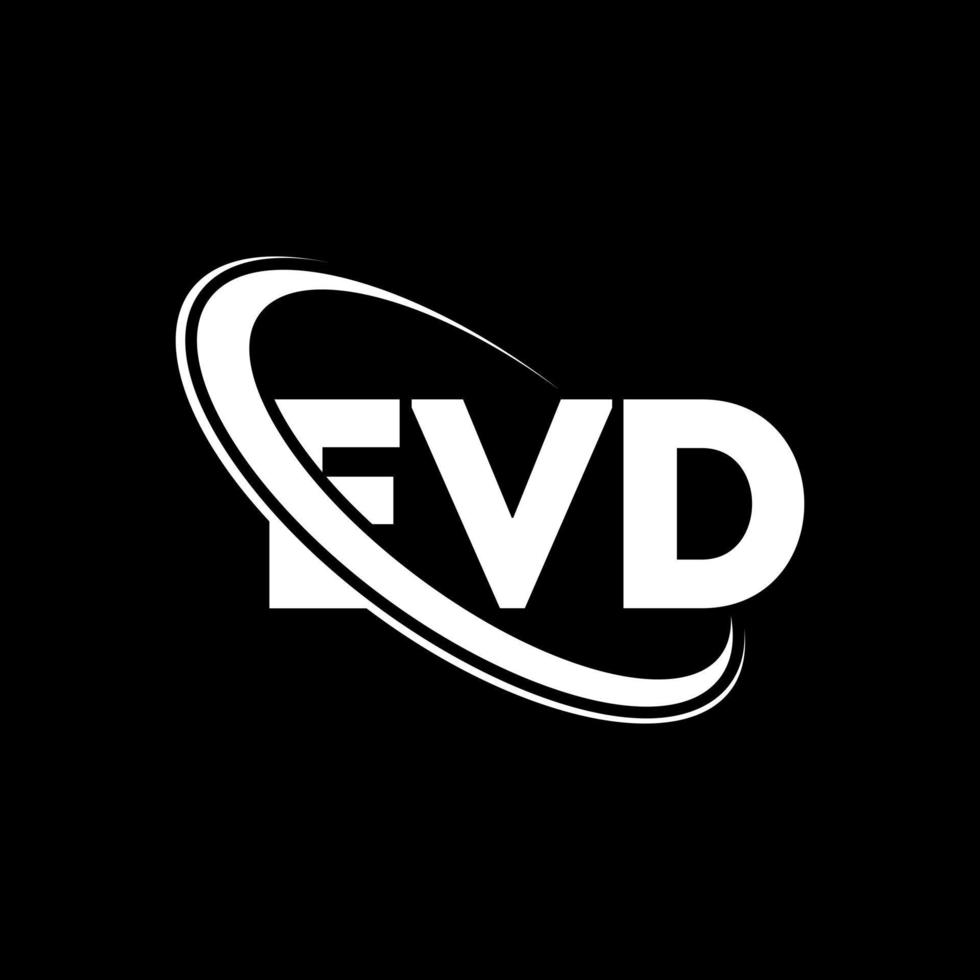 logo evd. lettre evd. création de logo de lettre evd. initiales logo evd liées avec un cercle et un logo monogramme majuscule. typographie evd pour la technologie, les affaires et la marque immobilière. vecteur