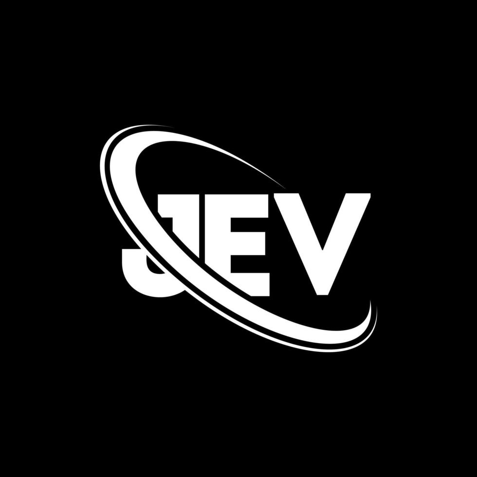 logo jev. lettre de jev. création de logo de lettre jev. initiales jev logo liées avec un cercle et un logo monogramme majuscule. typographie jev pour la marque technologique, commerciale et immobilière. vecteur