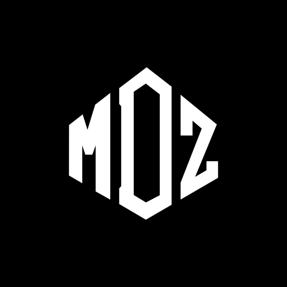 création de logo de lettre mdz avec forme de polygone. création de logo en forme de polygone et de cube mdz. modèle de logo vectoriel hexagone mdz couleurs blanches et noires. monogramme mdz, logo commercial et immobilier.