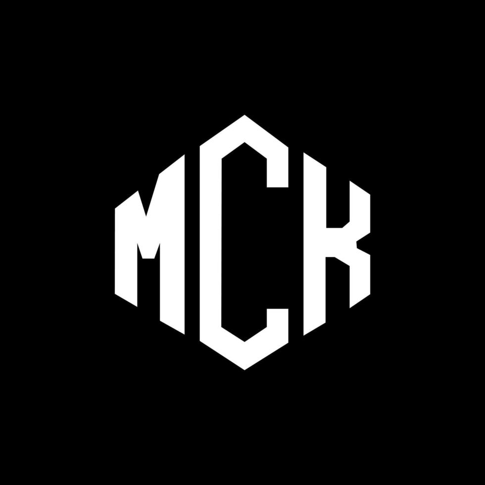 création de logo de lettre mck avec forme de polygone. création de logo en forme de polygone et de cube mck. modèle de logo vectoriel mck hexagone couleurs blanches et noires. monogramme mck, logo d'entreprise et immobilier.