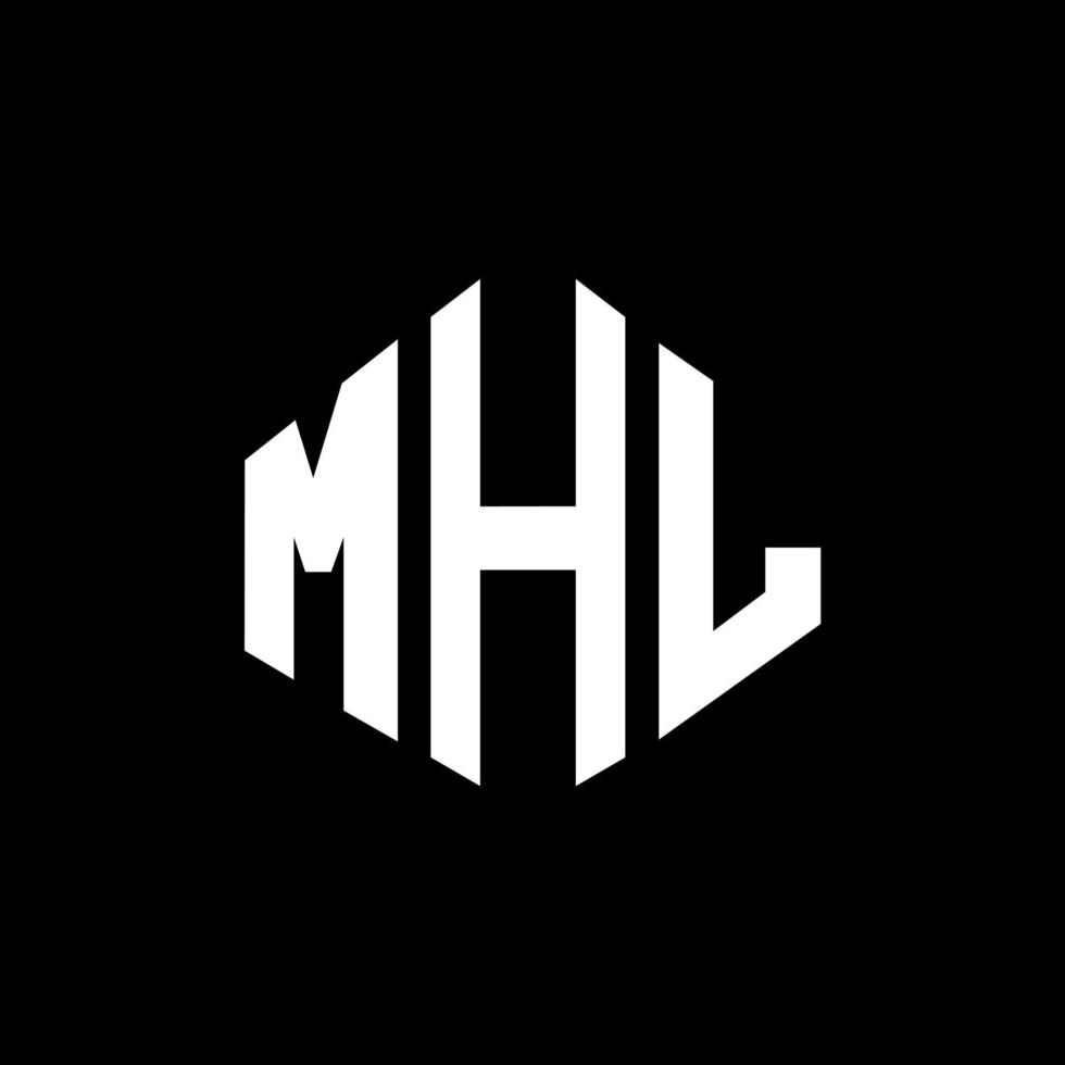 création de logo de lettre mhl avec forme de polygone. création de logo en forme de polygone et de cube mhl. modèle de logo vectoriel mhl hexagone couleurs blanches et noires. monogramme mhl, logo d'entreprise et immobilier.