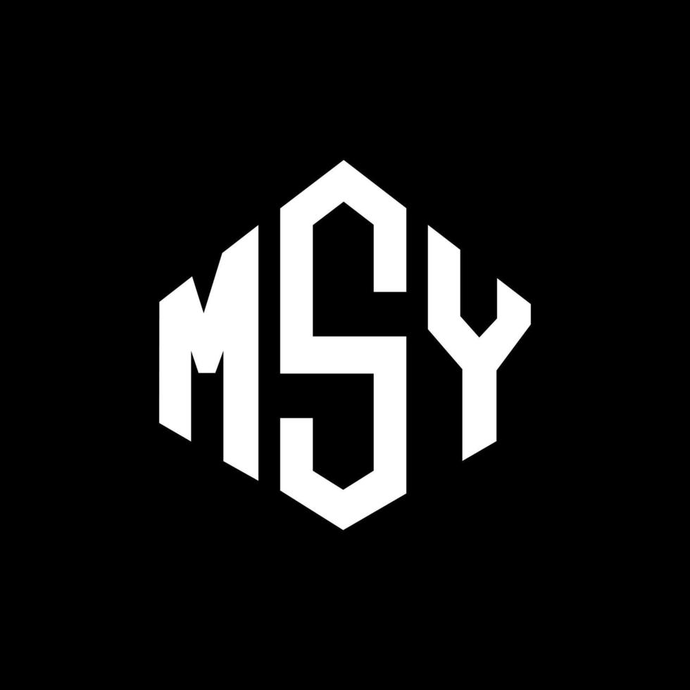 création de logo de lettre msy avec forme de polygone. création de logo en forme de polygone et de cube msy. modèle de logo vectoriel msy hexagone couleurs blanches et noires. monogramme msy, logo d'entreprise et immobilier.