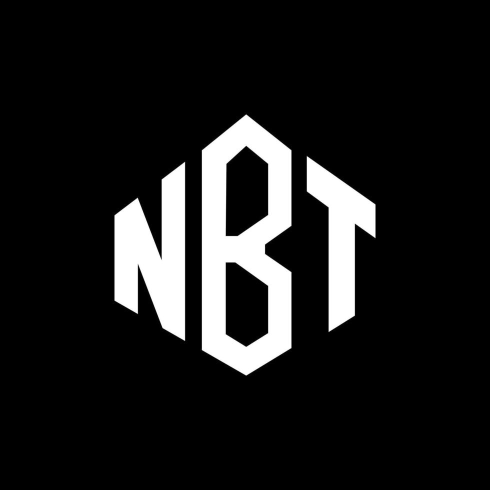 création de logo de lettre nbt avec forme de polygone. création de logo en forme de polygone et de cube nbt. modèle de logo vectoriel nbt hexagone couleurs blanches et noires. monogramme nbt, logo commercial et immobilier.