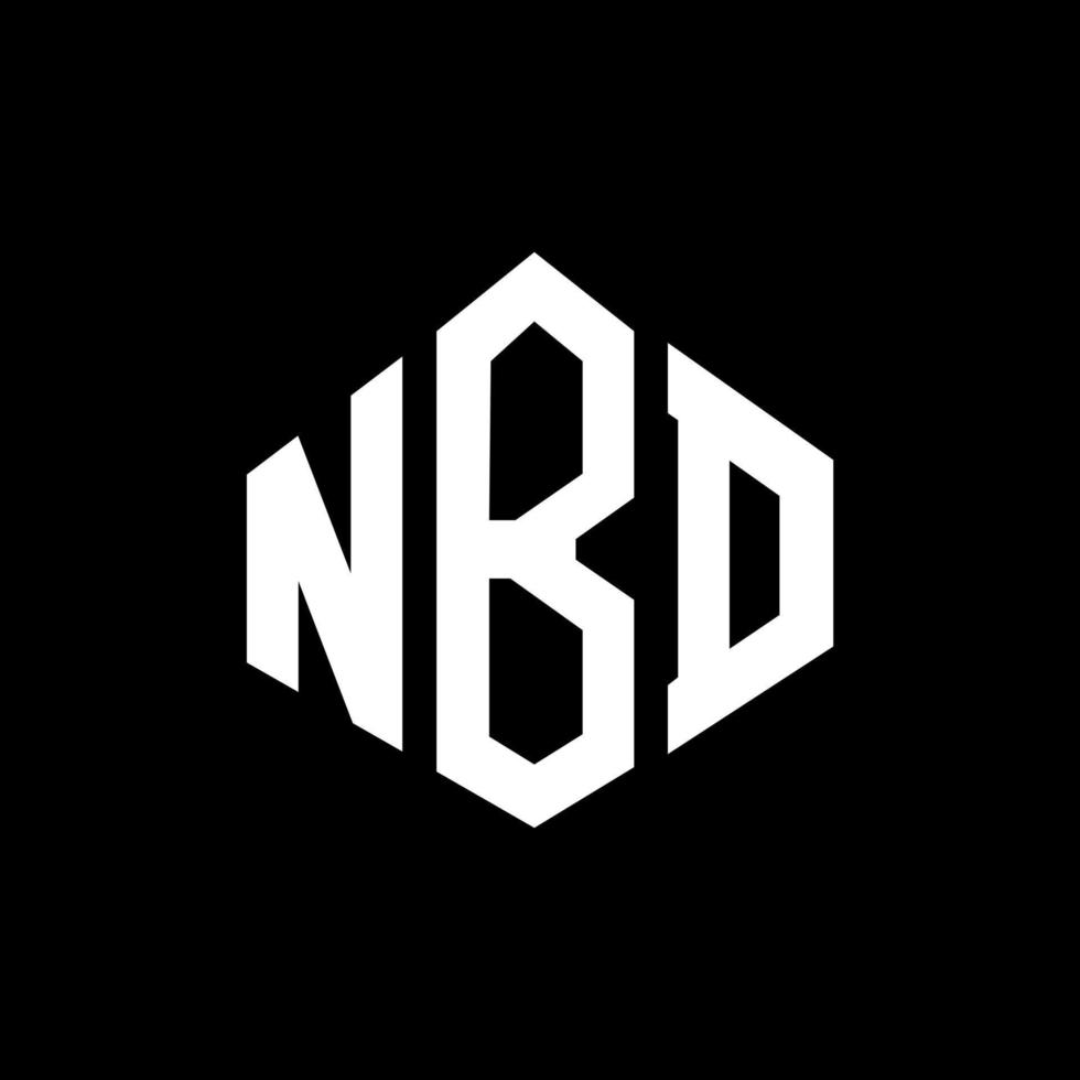 création de logo de lettre nbd avec forme de polygone. création de logo en forme de polygone et de cube nbd. modèle de logo vectoriel nbd hexagone couleurs blanches et noires. monogramme nbd, logo commercial et immobilier.