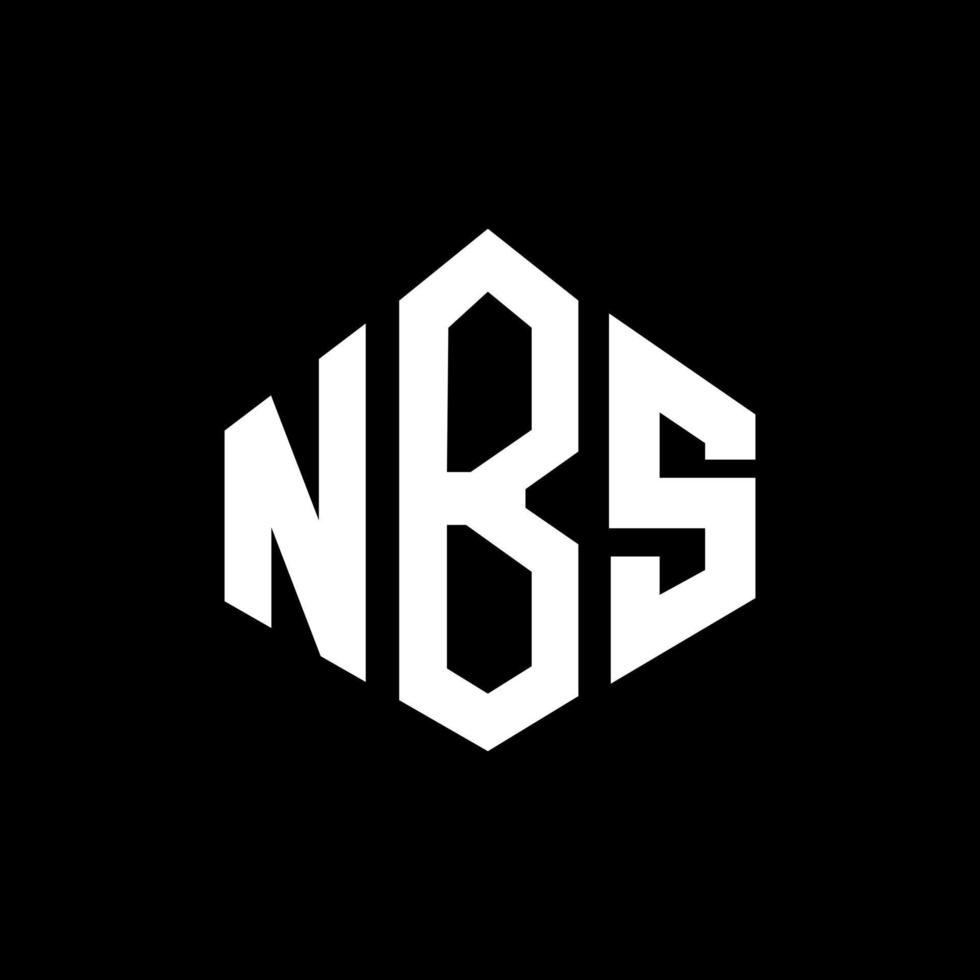 création de logo de lettre nbs avec forme de polygone. création de logo en forme de polygone et de cube nbs. modèle de logo vectoriel nbs hexagone couleurs blanches et noires. monogramme nbs, logo d'entreprise et immobilier.