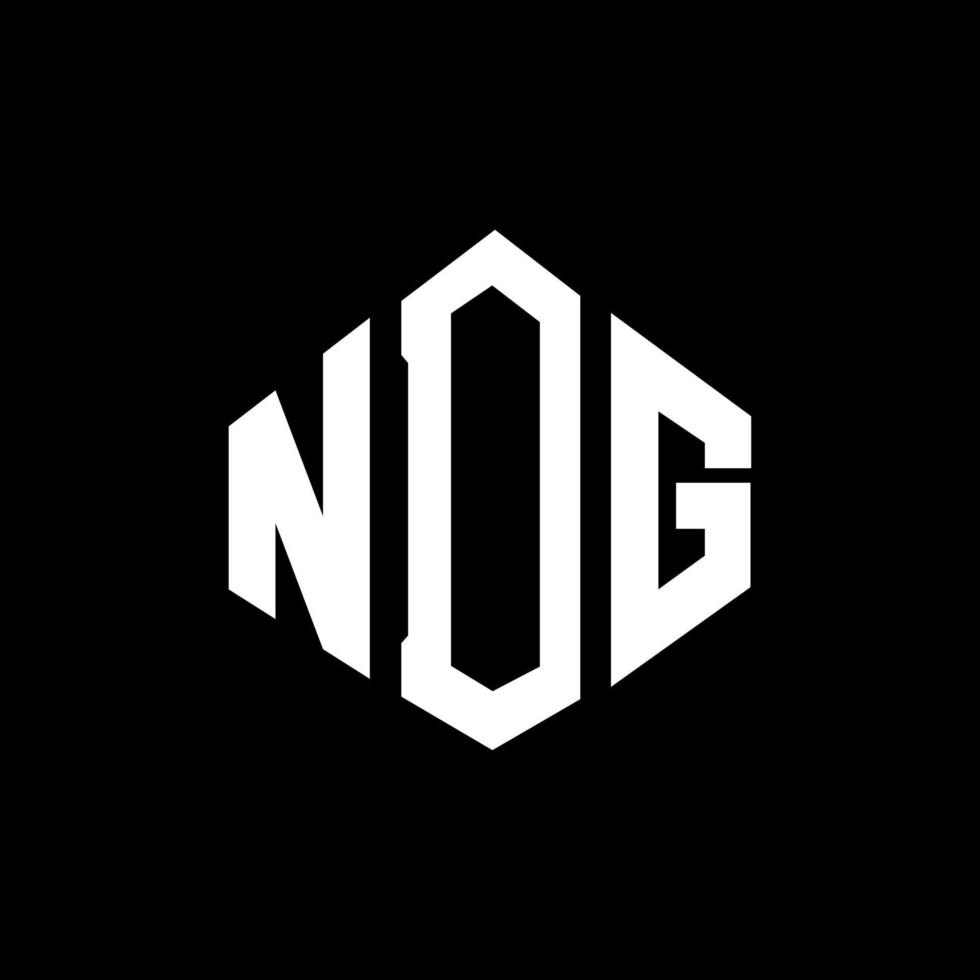 création de logo de lettre ndg avec forme de polygone. création de logo en forme de polygone et de cube ndg. modèle de logo vectoriel ndg hexagone couleurs blanches et noires. monogramme ndg, logo d'entreprise et immobilier.