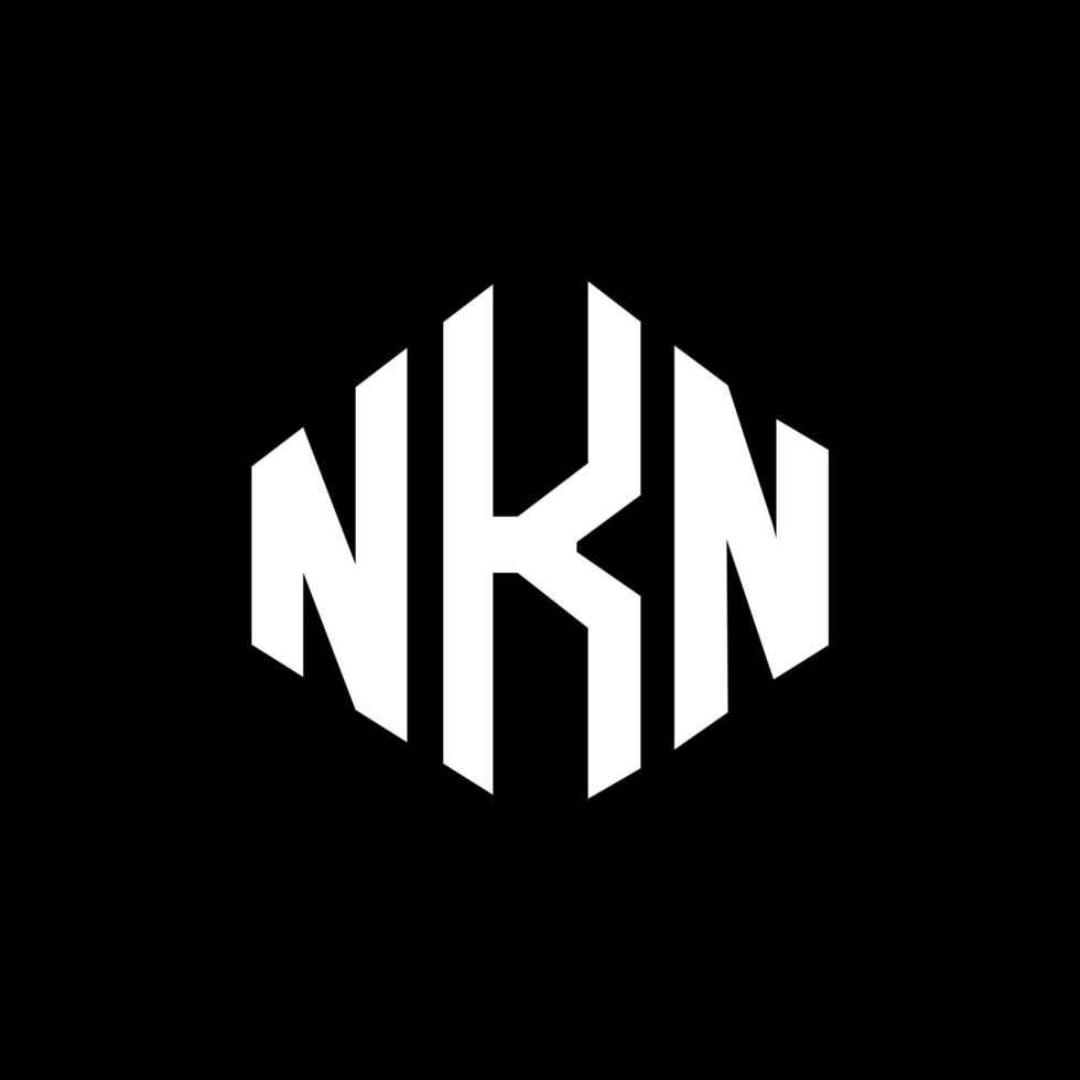 création de logo de lettre nkn avec forme de polygone. création de logo en forme de polygone et de cube nkn. modèle de logo vectoriel nkn hexagone couleurs blanches et noires. monogramme nkn, logo d'entreprise et immobilier.