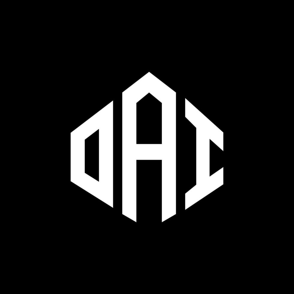 création de logo de lettre oai avec forme de polygone. création de logo en forme de polygone et de cube oai. modèle de logo vectoriel oai hexagone couleurs blanches et noires. monogramme oai, logo d'entreprise et immobilier.