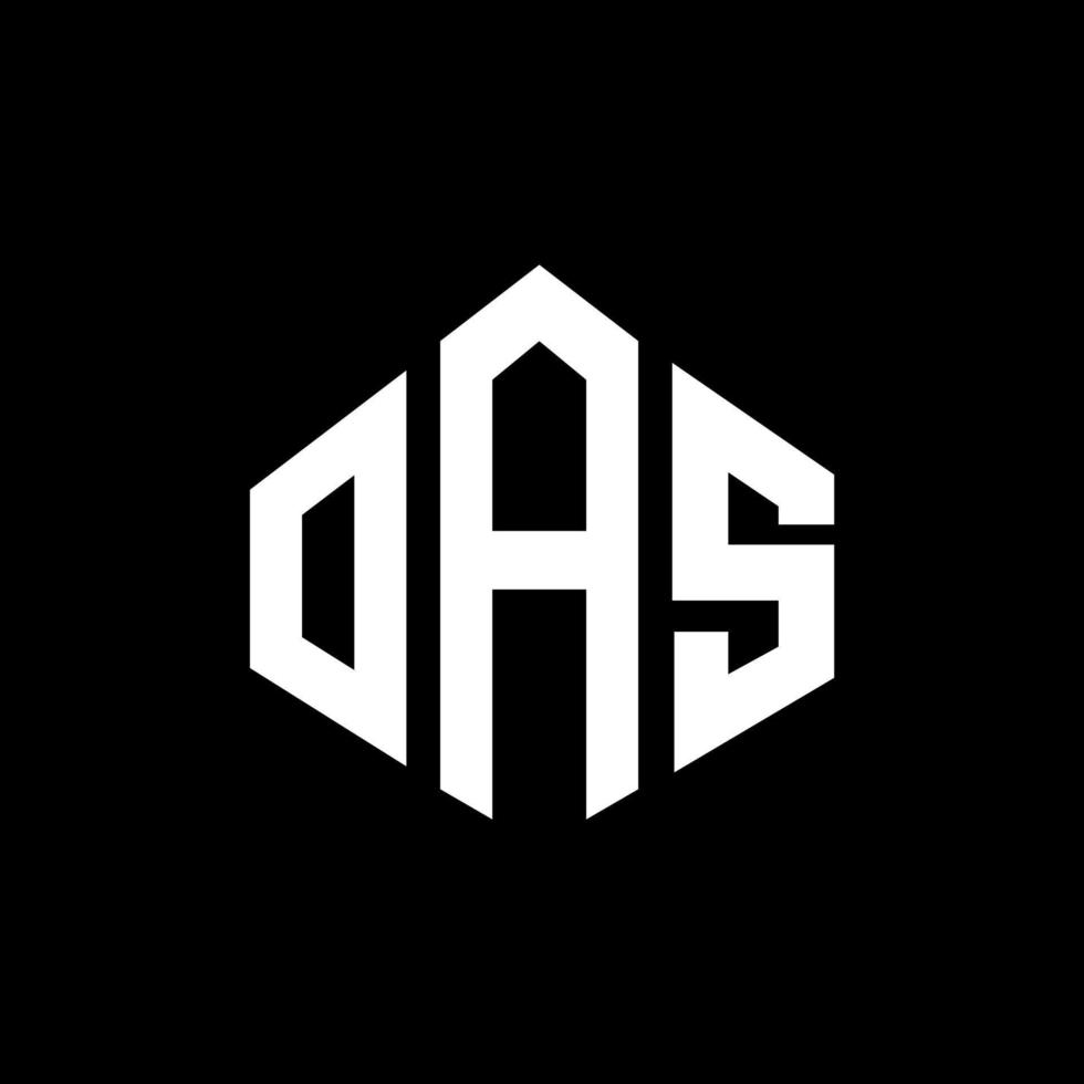 création de logo de lettre oas avec forme de polygone. création de logo en forme de polygone et de cube oas. modèle de logo vectoriel oas hexagone couleurs blanches et noires. monogramme oas, logo d'entreprise et immobilier.