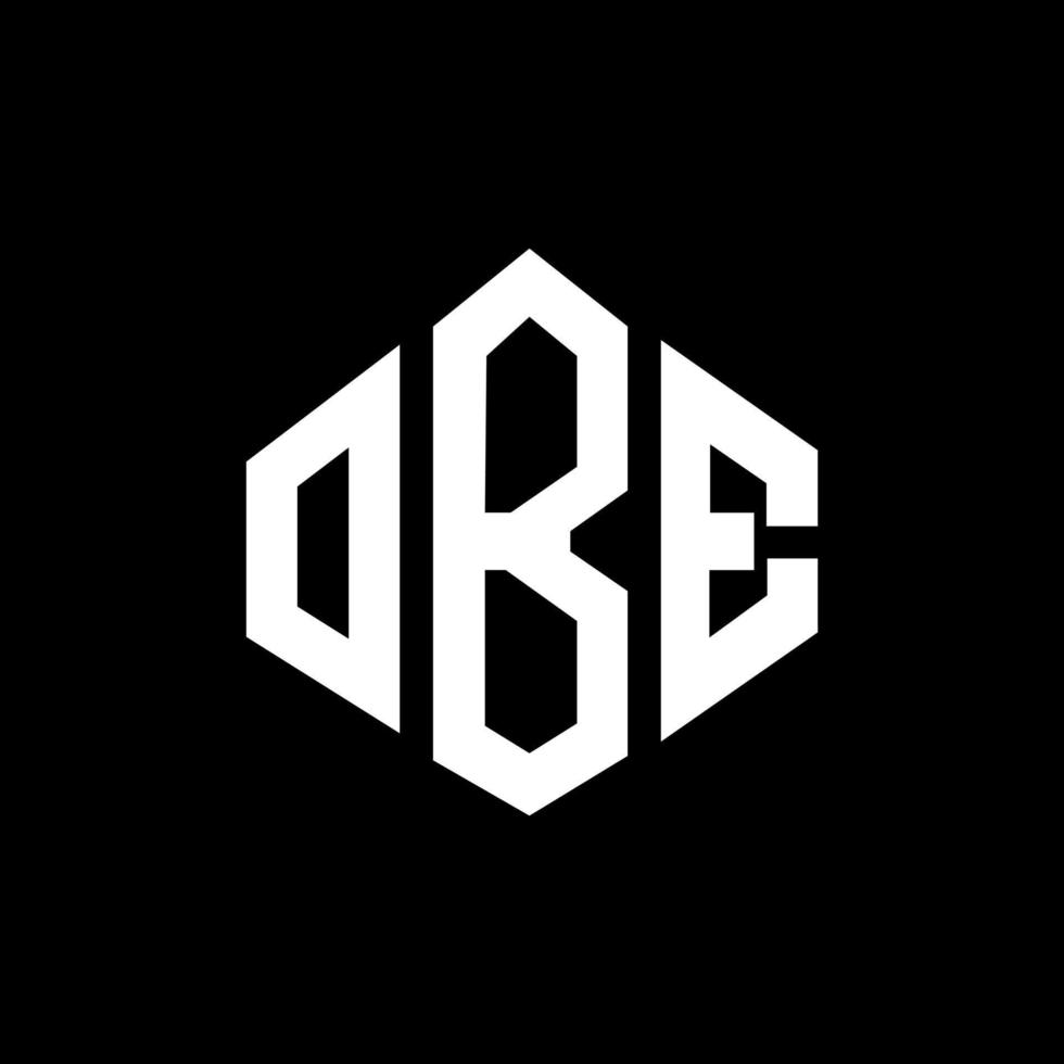 création de logo de lettre obe avec forme de polygone. création de logo en forme de polygone et de cube obe. modèle de logo vectoriel obe hexagone couleurs blanches et noires. monogramme obe, logo d'entreprise et immobilier.