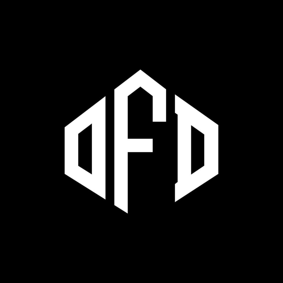 création de logo de lettre ofd avec forme de polygone. création de logo en forme de polygone et de cube. ofd modèle de logo vectoriel hexagone couleurs blanches et noires. ofd monogramme, logo d'entreprise et immobilier.