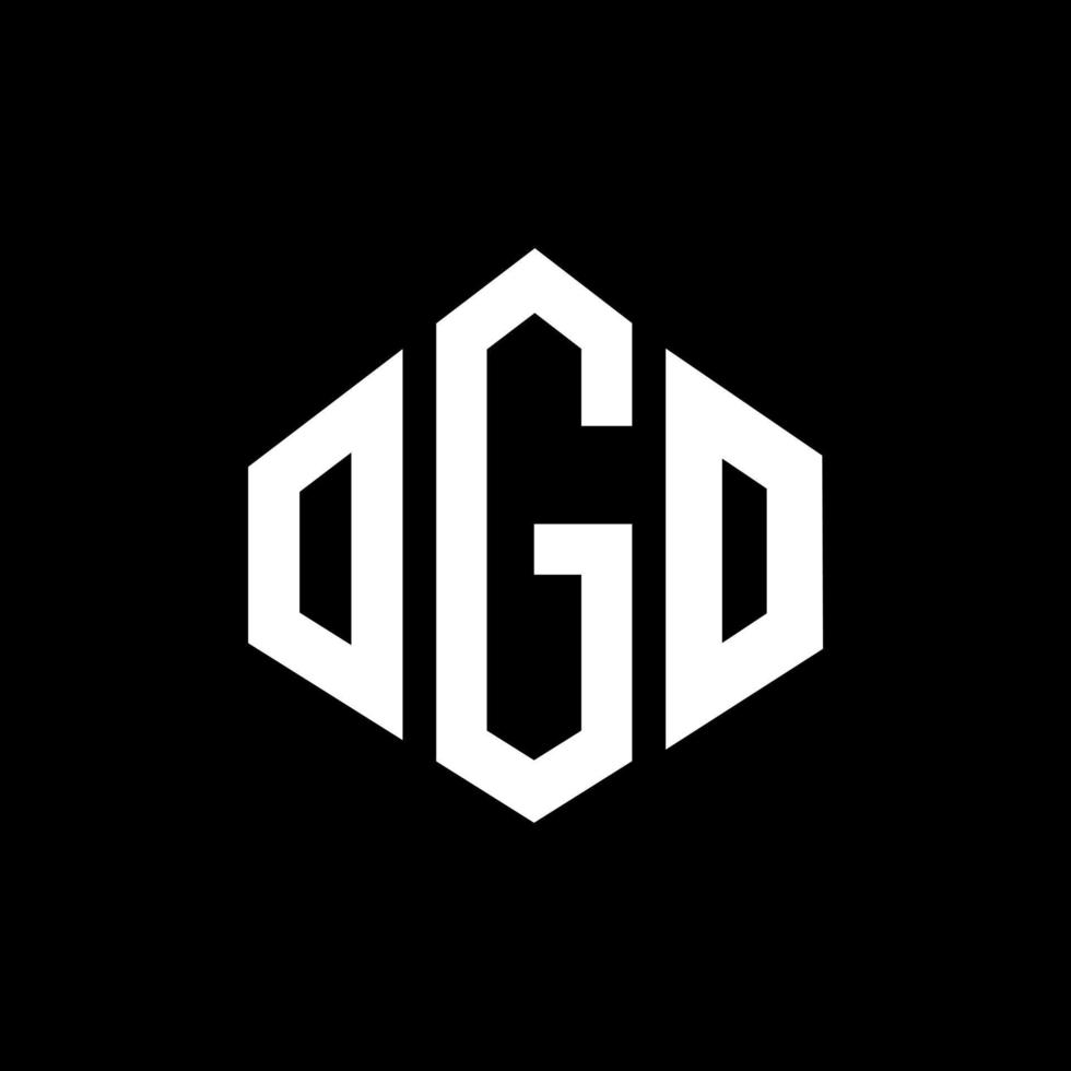création de logo de lettre ogo avec forme de polygone. création de logo en forme de polygone et de cube ogo. modèle de logo vectoriel ogo hexagone couleurs blanches et noires. monogramme ogo, logo d'entreprise et immobilier.
