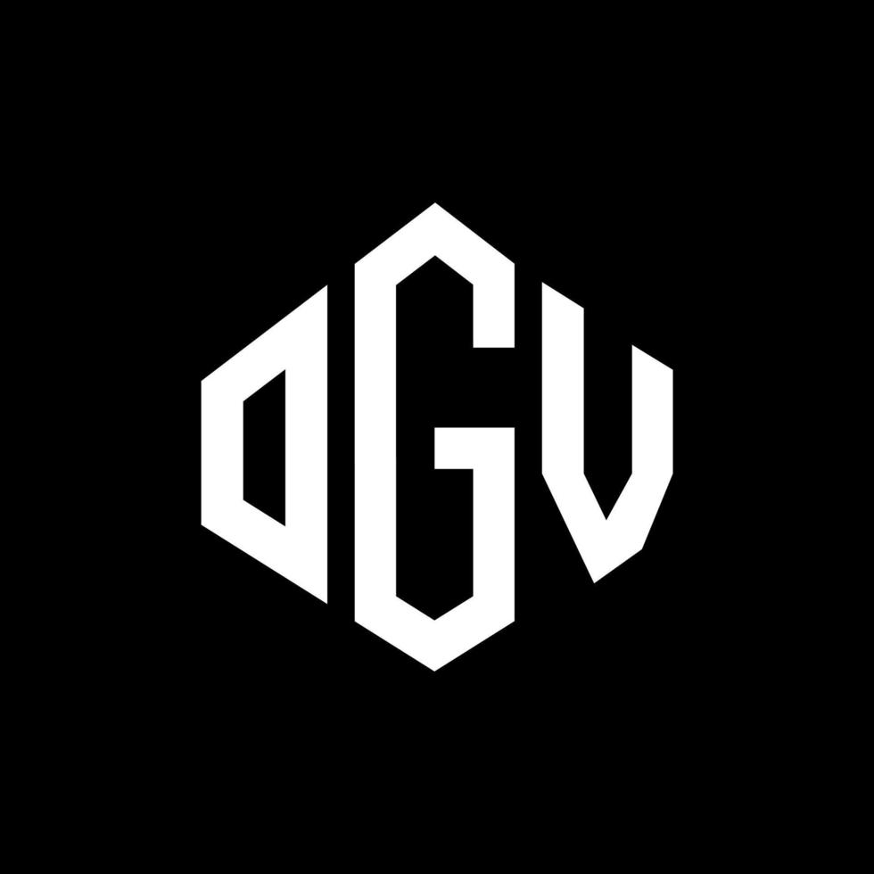 création de logo de lettre ogv avec forme de polygone. création de logo en forme de polygone et de cube ogv. modèle de logo vectoriel ogv hexagone couleurs blanches et noires. monogramme ogv, logo d'entreprise et immobilier.