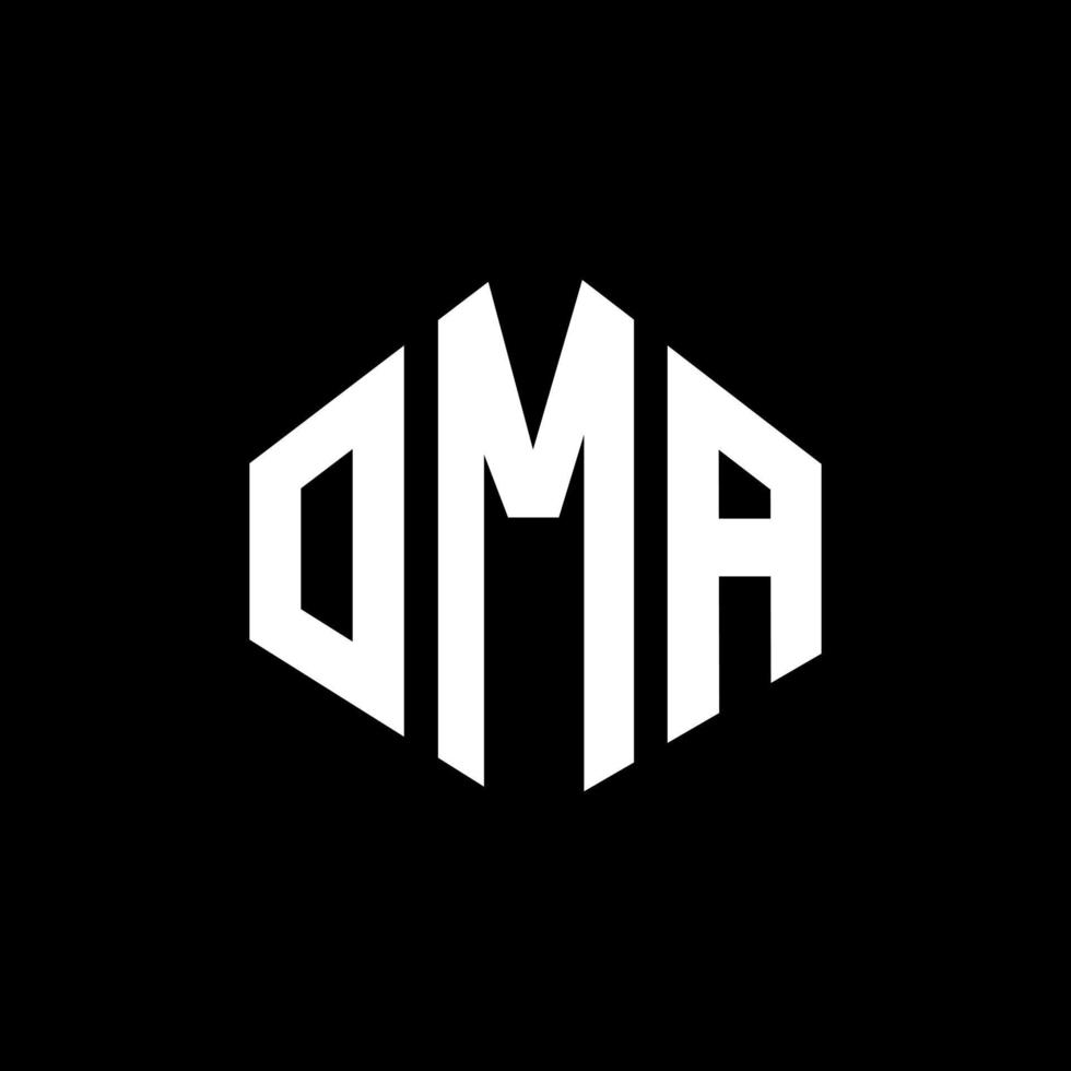 création de logo de lettre oma avec forme de polygone. création de logo en forme de polygone et de cube oma. modèle de logo vectoriel oma hexagone couleurs blanches et noires. monogramme oma, logo d'entreprise et immobilier.
