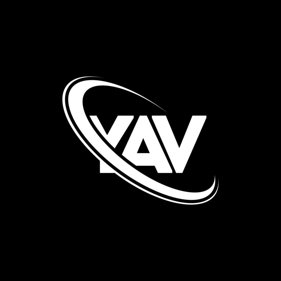 logo yav. lettre de yav. création de logo de lettre yav. initiales logo yav liées avec un cercle et un logo monogramme majuscule. typographie yav pour la technologie, les affaires et la marque immobilière. vecteur