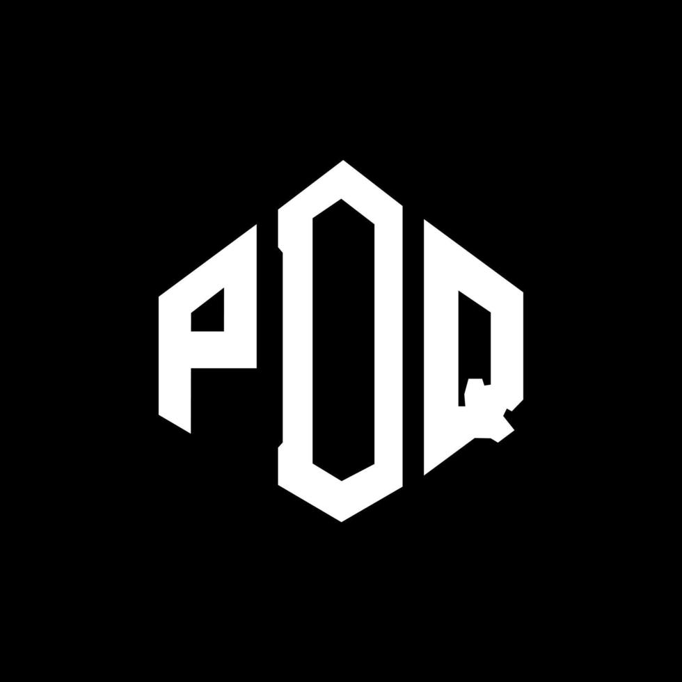 création de logo de lettre pdq avec forme de polygone. création de logo en forme de polygone et de cube pdq. modèle de logo vectoriel pdq hexagone couleurs blanches et noires. monogramme pdq, logo d'entreprise et immobilier.