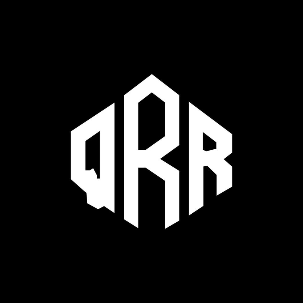 création de logo de lettre qrr avec forme de polygone. création de logo en forme de polygone et de cube qrr. modèle de logo vectoriel qrr hexagone couleurs blanches et noires. monogramme qrr, logo d'entreprise et immobilier.