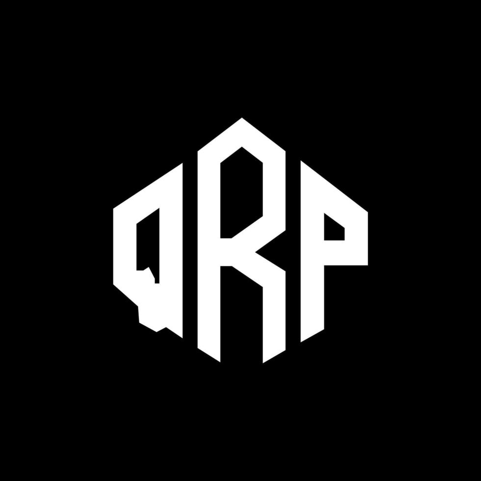création de logo de lettre qrp avec forme de polygone. création de logo en forme de polygone et de cube qrp. modèle de logo vectoriel qrp hexagone couleurs blanches et noires. monogramme qrp, logo commercial et immobilier.