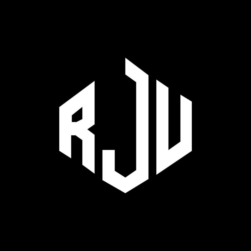 création de logo de lettre rju avec forme de polygone. création de logo en forme de polygone et de cube rju. modèle de logo vectoriel hexagone rju couleurs blanches et noires. monogramme rju, logo d'entreprise et immobilier.