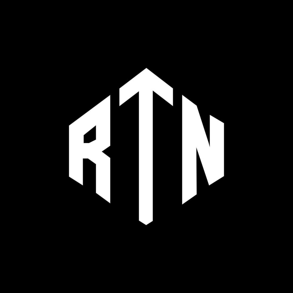 création de logo de lettre rtn avec forme de polygone. création de logo en forme de polygone et de cube rtn. modèle de logo vectoriel rtn hexagone couleurs blanches et noires. monogramme rtn, logo d'entreprise et immobilier.