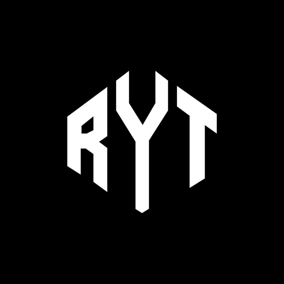 création de logo de lettre ryt avec forme de polygone. création de logo en forme de polygone et de cube ryt. modèle de logo vectoriel ryt hexagone couleurs blanches et noires. monogramme ryt, logo d'entreprise et immobilier.