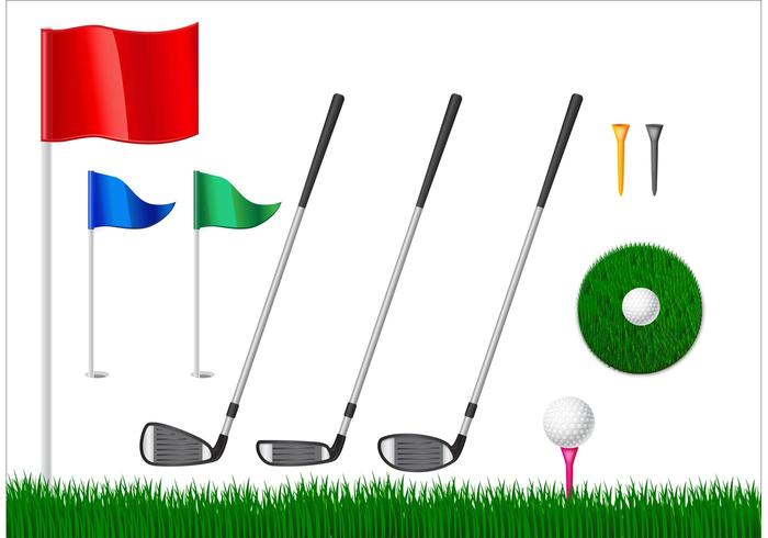 Éléments vectoriels de golf gratuits vecteur