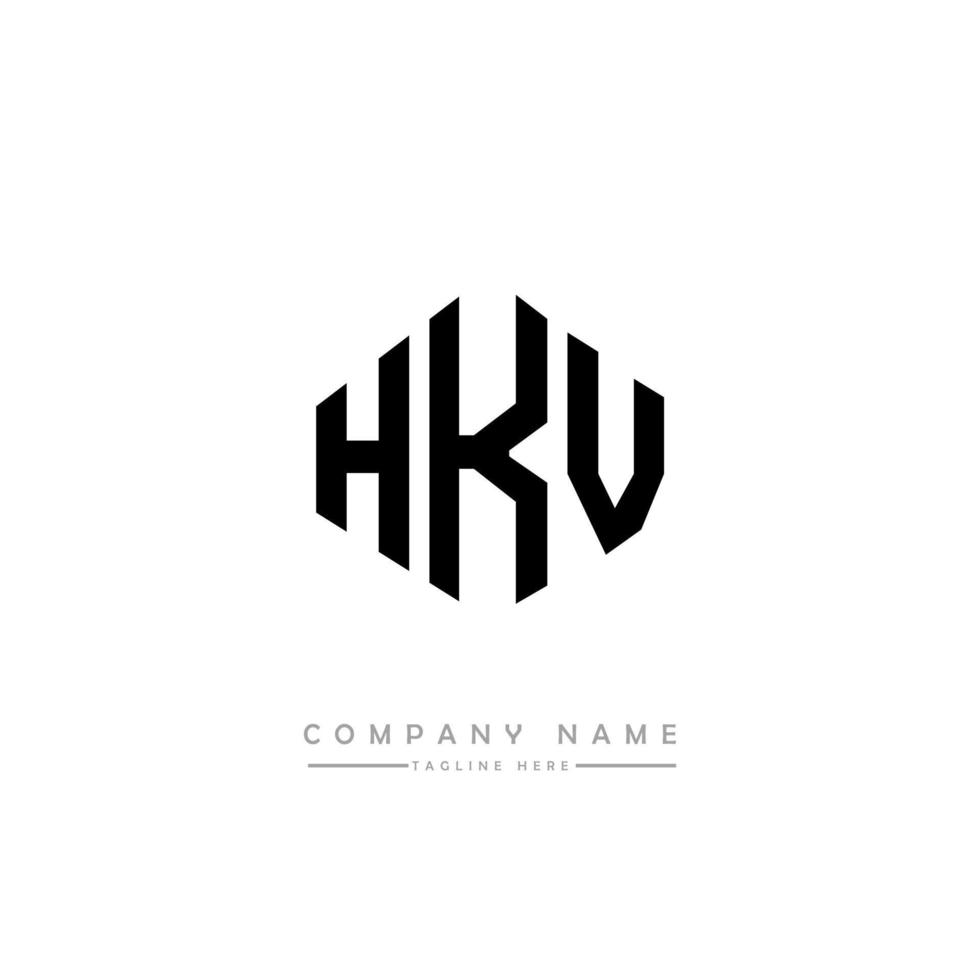 création de logo de lettre hkv avec forme de polygone. création de logo en forme de polygone et de cube hkv. modèle de logo vectoriel hkv hexagone couleurs blanches et noires. monogramme hkv, logo d'entreprise et immobilier.