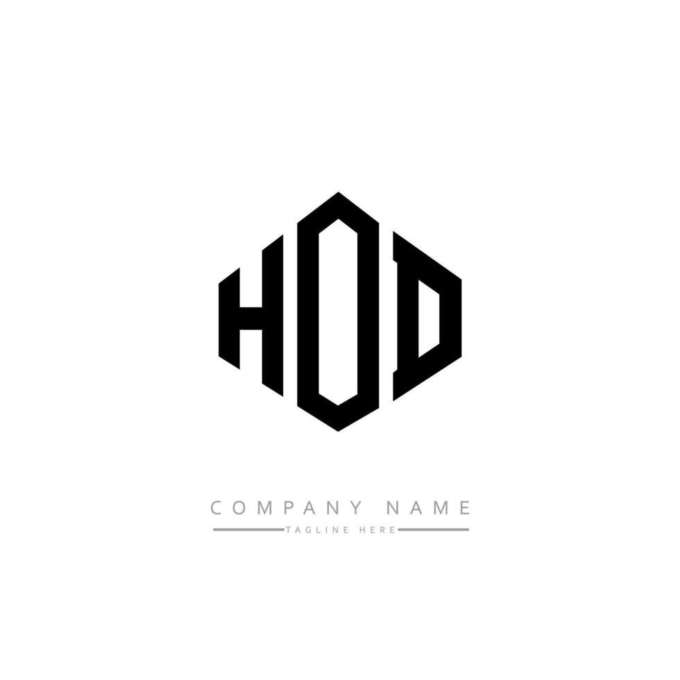 création de logo de lettre hod avec forme de polygone. création de logo en forme de polygone et de cube hod. modèle de logo vectoriel hod hexagone couleurs blanches et noires. monogramme hod, logo d'entreprise et immobilier.